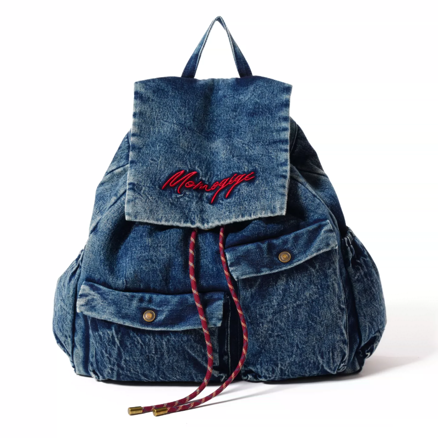 Momogigi Vintage Washed Denim Backpack with Large Capacity