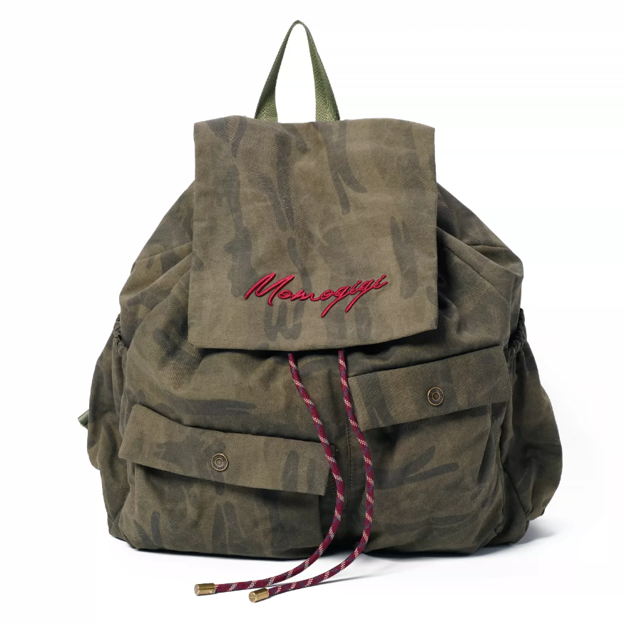 Momogigi Vintage Washed Camo Canvas Backpack