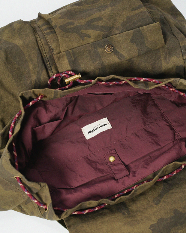 Momogigi Vintage Washed Camo Canvas Backpack