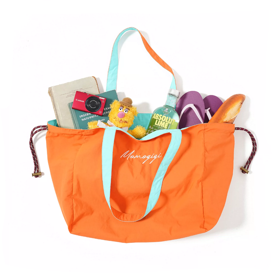 Momogigi Vintage Contrast Nylon Reversible Tote Bag