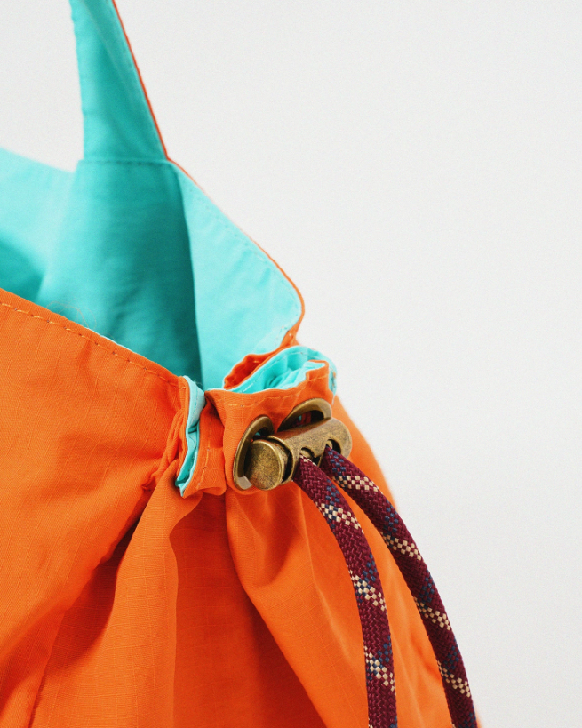 Momogigi Vintage Contrast Nylon Reversible Tote Bag