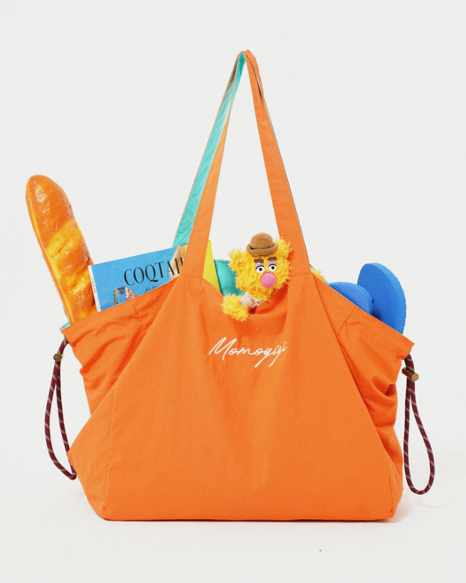 Momogigi Vintage Contrast Nylon Reversible Tote Bag
