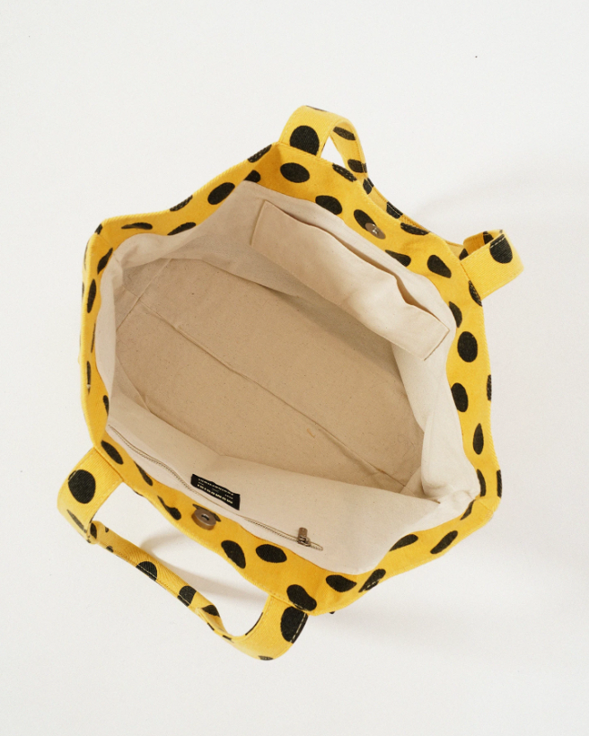 Momogigi Vintage Washed Polka Dot Canvas Tote Bag