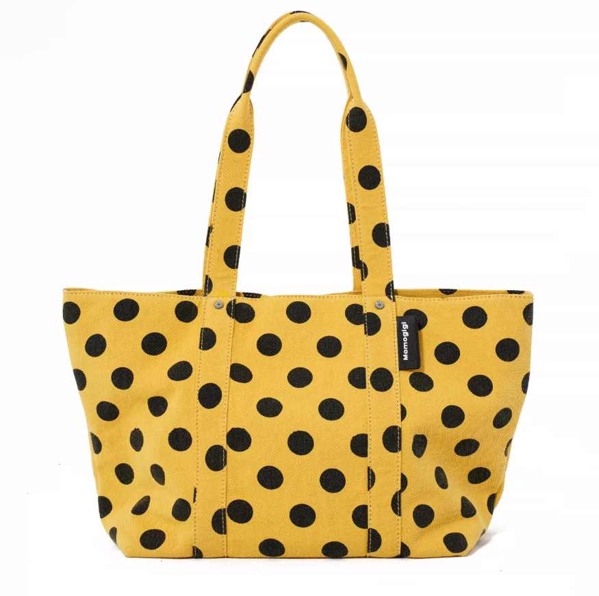 Momogigi Vintage Washed Polka Dot Canvas Tote Bag