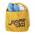Momogigi Vintage Contrast Embroidered Plush Tote Bag