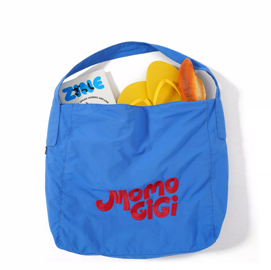 Momogigi Vintage Contrast Embroidered Plush Tote Bag