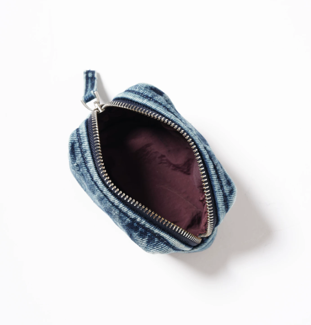 Momogigi Washed Denim Embroidered Card Holder