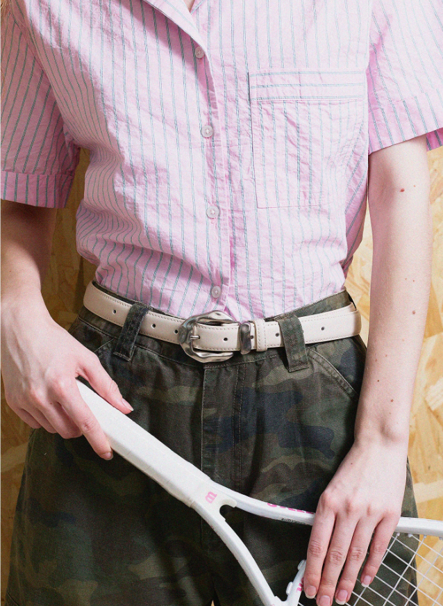 Momogigi Textured Distressed Leather Belt