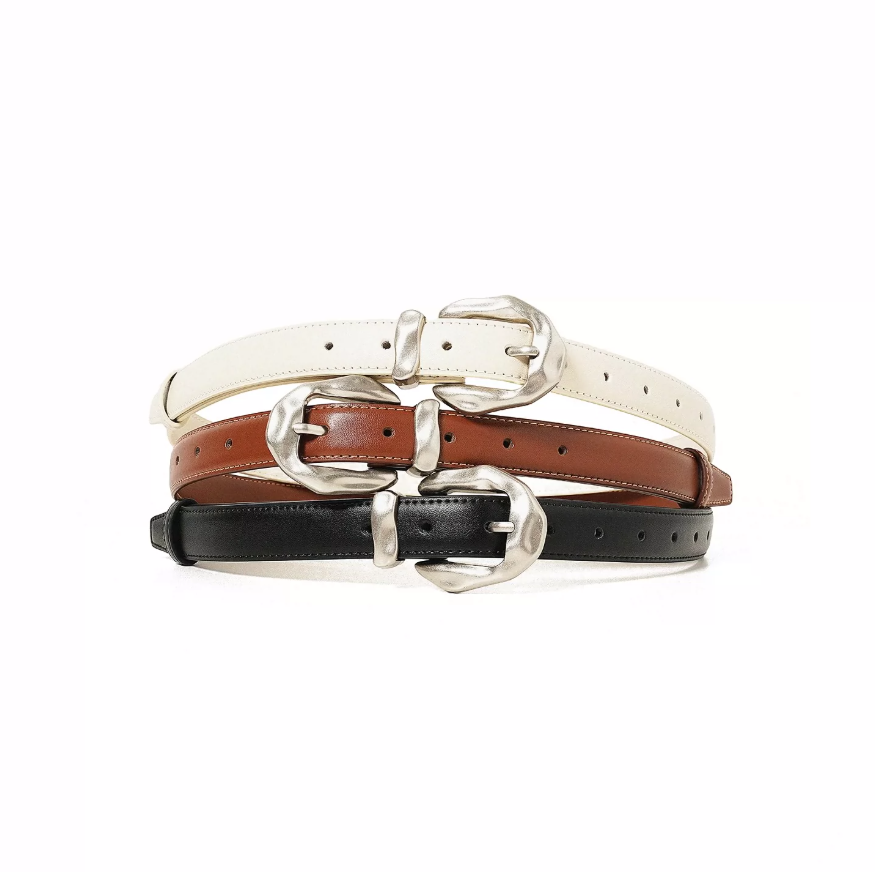Momogigi Textured Distressed Leather Belt