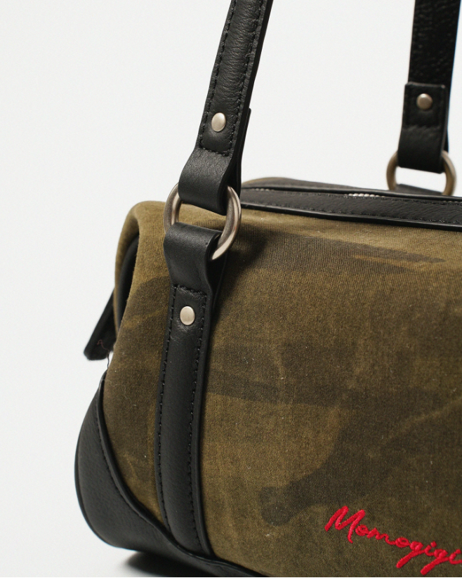 Momogigi Vintage Washed Camo Canvas Underarm Bag