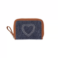 Momogigi Denim Heart Embroidered Accordion Card Holder