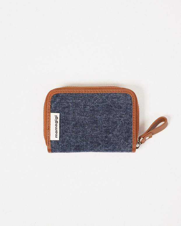 Momogigi Denim Heart Embroidered Accordion Card Holder