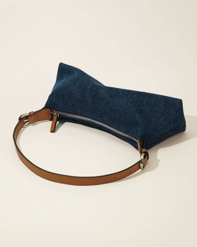 Momogigi Leather Patchwork Baguette Bag