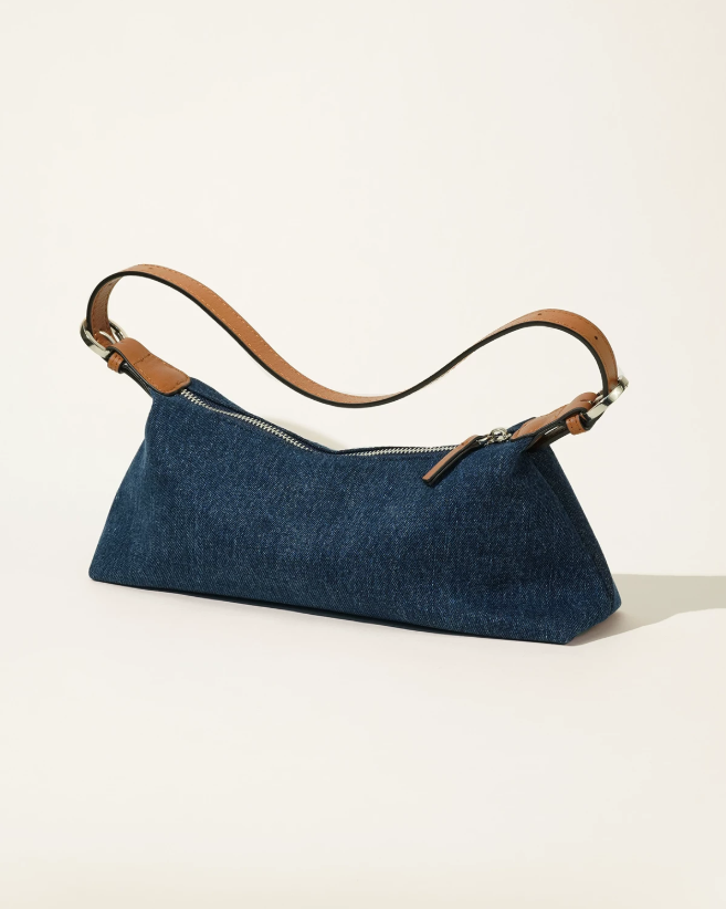 Momogigi Leather Patchwork Baguette Bag