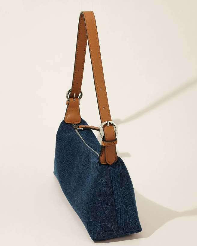 Momogigi Leather Patchwork Baguette Bag