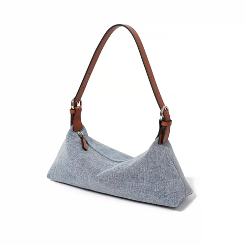 Momogigi Leather Patchwork Baguette Bag
